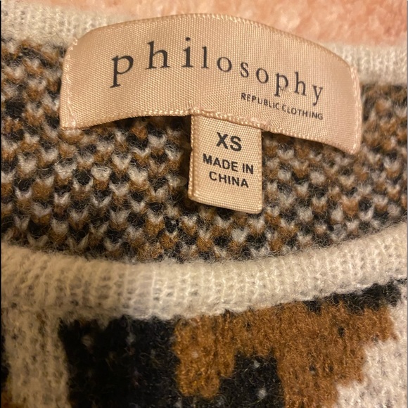 LIKE NEW PHILOSOPHY LEOPARD PRINT SWEATER - Picture 3 of 7